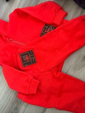 Fendi Bright Red Baby Tracksuit with Logo Patches